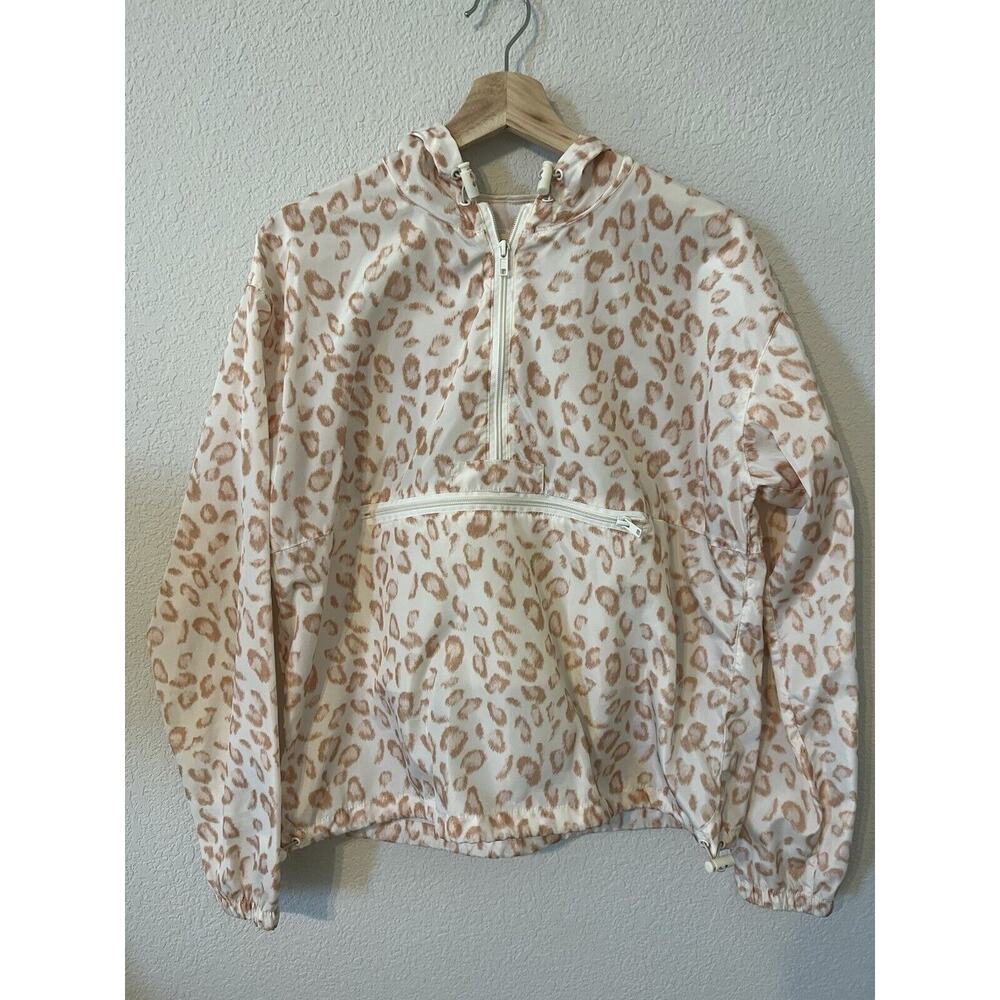 Rain Jacket Hoodie Windbreaker Leopard Color Size Small